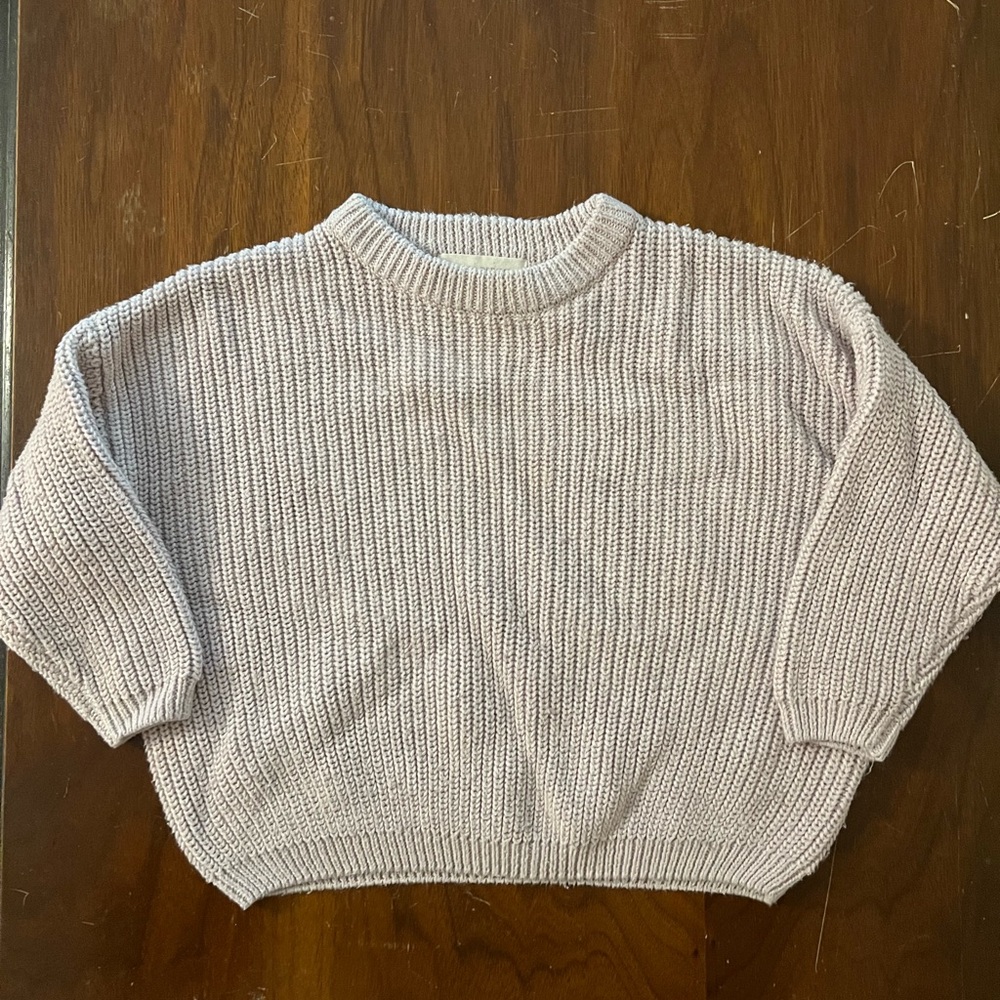 Indigo Dreams Lilac Purple Knit Oversized Sweater (Toddler 12-18m).